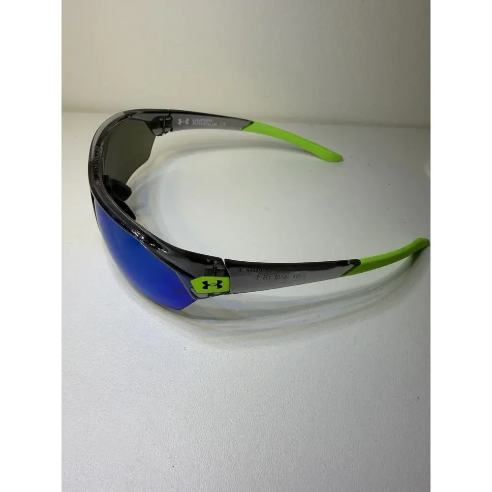 Under Armour Mens Playmaker Wrap Sunglasses Neon Shield Blue Green Athleisure
